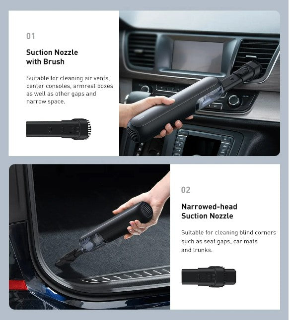Baseus A1 Car Vacuum Cleaner 4000Pa Wireless Vacuum For Car Home Cleaning - Black_9