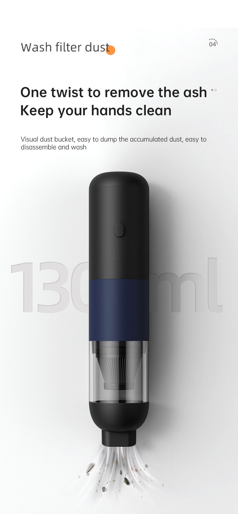 New Handheld Household Car Vacuum Cleaner Small Mini 2-in-1 Portable Wireless High Power Vacuum Cleaner - White_4