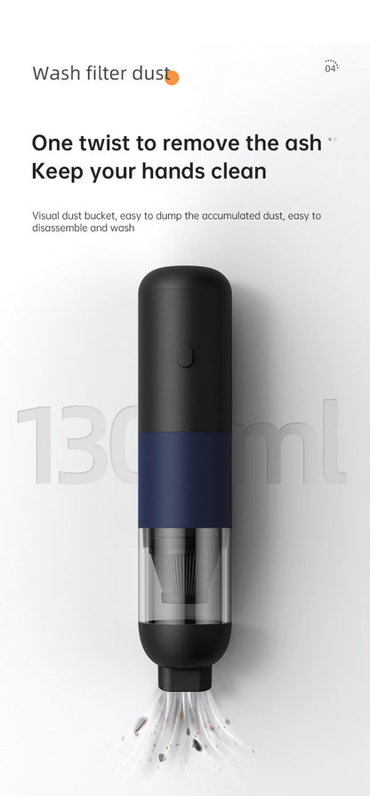 New Handheld Household Car Vacuum Cleaner Small Mini 2-in-1 Portable Wireless High Power Vacuum Cleaner - White_4