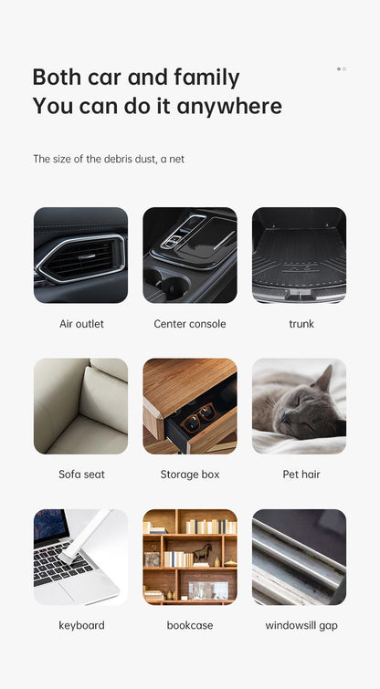 New Handheld Household Car Vacuum Cleaner Small Mini 2-in-1 Portable Wireless High Power Vacuum Cleaner - White_7